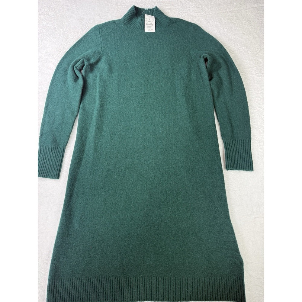 J Crew Sweater Dress Womens Small Green Extra Soft Knit 100% Cotton NWT $110